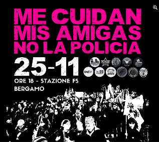 Mi curano le mie amiche, non la polizia - manifestazione 25/11/2024 piazzale Marconi Bergamo