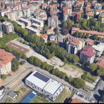 L'area che verrà privata degli alberi da parte di Ferretti Casa in via XXIV maggio a Bergamo